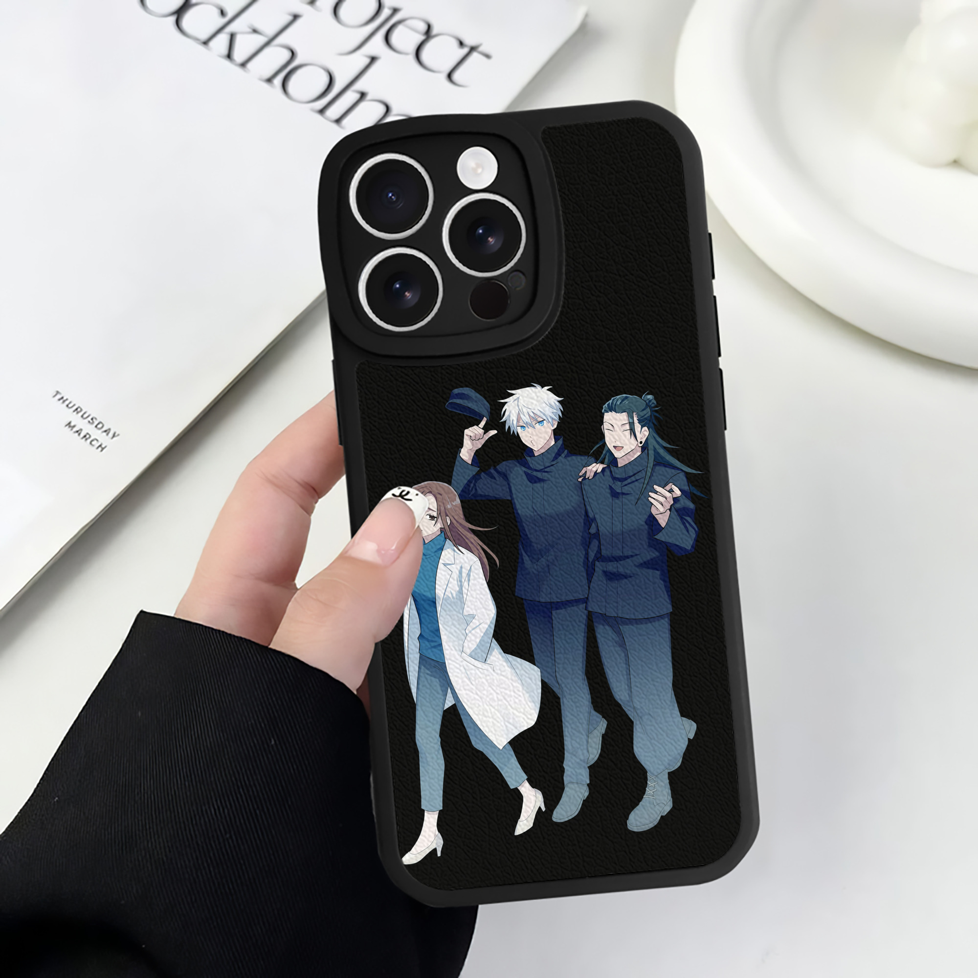 （画像用） 呪術廻戦 Jujutsu Kaisen 【iPhone 16シリーズ対応】シリコンスマホケース（レザー調） 材質：シリコン